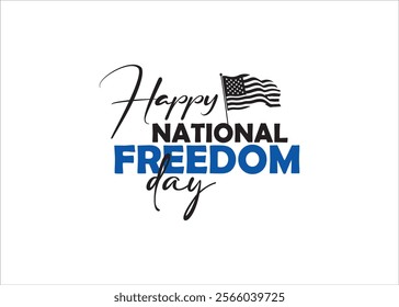 "National Freedom Day vectors feature symbols like the Liberty Bell, flags, eagles, and unity themes in red, white, and blue, celebrating freedom and the abolition of slavery in the U.S."