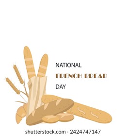 National French Bread Day. Baguettes on a white background