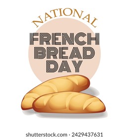 National French Bread Day Sign and Badge Vector