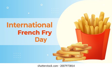 National French Fry Day on july 13 business brochure flyer banner design horizontal template vector, cover presentation abstract, modern publication poster and flag-banner, layout in rectangle size.