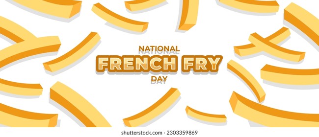 National French Fry Day on 13 July Banner Background. Horizontal Banner Template Design. Vector Illustration