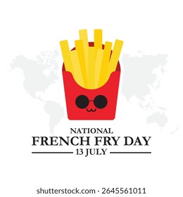 National French Fry Day vector design template. french fry vector illustration. snack illustration. vector eps 10. National French Fry Day Vector.