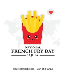 National French Fry Day vector design template. french fry vector illustration. snack illustration. vector eps 10. National French Fry Day Vector.