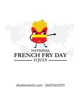 National French Fry Day vector design template. french fry vector illustration. snack illustration. vector eps 10. National French Fry Day Vector.