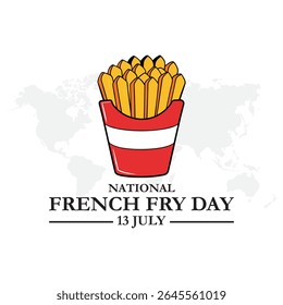 National French Fry Day vector design template. french fry vector illustration. snack illustration. vector eps 10. National French Fry Day Vector.