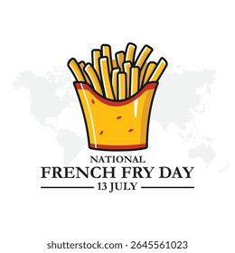 National French Fry Day vector design template. french fry vector illustration. snack illustration. vector eps 10. National French Fry Day Vector.
