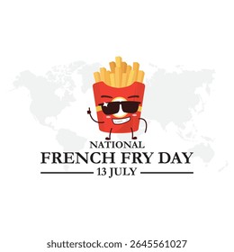 National French Fry Day vector design template. french fry vector illustration. snack illustration. vector eps 10. National French Fry Day Vector.
