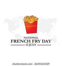 National French Fry Day vector design template. french fry vector illustration. snack illustration. vector eps 10. National French Fry Day Vector.