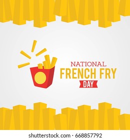 National French Fry Day Vector Illustration. Suitable for poster, banner, campaign, and greeting card
