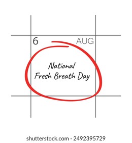 National Fresh breath day is observed every year on August 6 - calendar date.