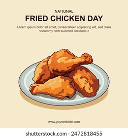 National Fried Chicken Day background. Vector illustration.