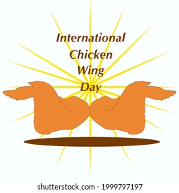 National Fried Chicken Day vector illustration. Suitable for poster, banner, campaign and greeting card, National Chicken Wings Day in July. 