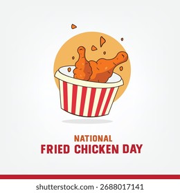 National Fried Chicken Day Vektorgrafik groß für National Fried Chicken Day Feier. flaches Design. Stockwerk-Design. flache Darstellung. schlicht und elegant