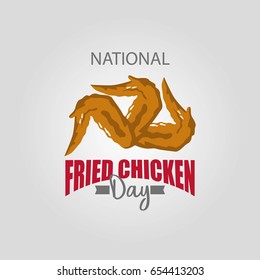 National Fried Chicken Day Vector Illustration. Suitable for poster, banner, campaign, and greeting card
