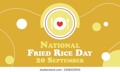 National Fried Rice Day vector banner design. Happy National Fried Rice Day modern minimal graphic poster illustration.