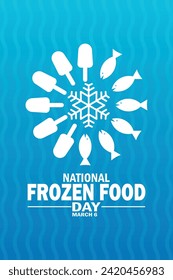 National Frozen Food Day Vector Illustration. March 6. Suitable for Mobile Wallpaper.