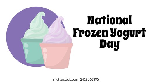 National Frozen Yogurt Day, food poster or horizontal banner vector illustration design idea