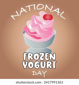 National Frozen Yogurt Day Vector
