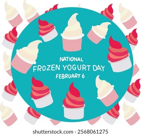 National Frozen Yogurt Day vector illustration. Good for banner, poster, greeting card, party card, invitation, template, advertising, campaign, and social media.