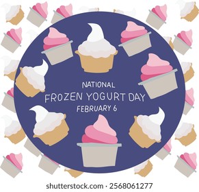 National Frozen Yogurt Day vector illustration. Good for banner, poster, greeting card, party card, invitation, template, advertising, campaign, and social media.