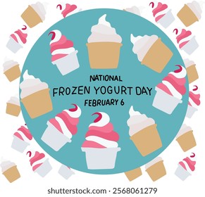 National Frozen Yogurt Day vector illustration. Good for banner, poster, greeting card, party card, invitation, template, advertising, campaign, and social media.