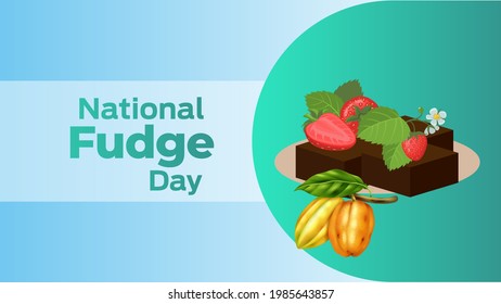 National Fudge Day on june 16 business brochure flyer banner design horizontal template vector, cover presentation abstract, modern publication poster and flag-banner, layout in rectangle size.