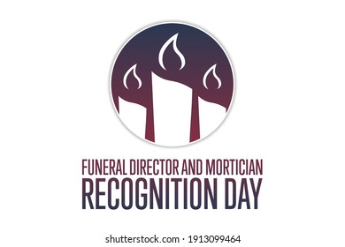 National Funeral Director and Mortician Recognition Day. March 11. Holiday concept. Template for background, banner, card, poster with text inscription. Vector EPS10 illustration