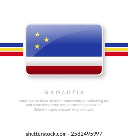 National Gagauzia Flag.Vector Gagauzia Button Flag. Realistic National Flag Design and Vector Template.