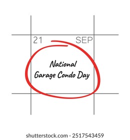 Día Nacional de Garaje Condominio, 21 de septiembre - fecha de calendario.