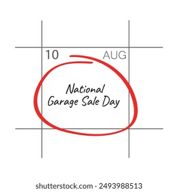 National Garage Sale Day, August 10 - calendar date.