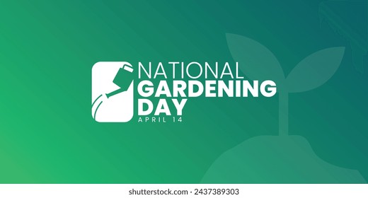 National Gardening Day, April 14, social media post, banner concept, template design, suitable for event and sale, vector illustration, with watering can illustration.