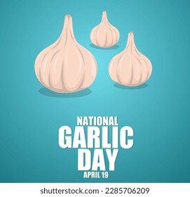 National garlic day April 19 vector illustration, suitable for web banner poster or card campaign