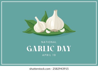 National garlic day flat vector illustration