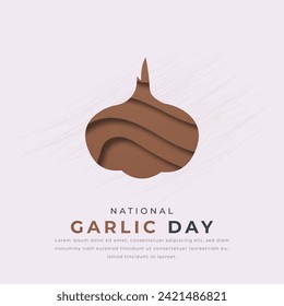National Garlic Day Paper cut style Vector Design Illustration for Background, Poster, Banner, Advertising, Greeting Card