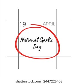 National Garlic Day - vector, calendar date.