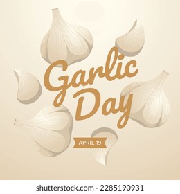 national garlic day vector illustration. garlic day illustration. garlic flat vector design. garlic drawing.