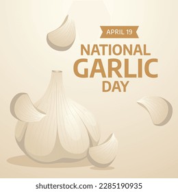 national garlic day vector illustration. garlic day illustration. garlic flat vector design. garlic drawing.
