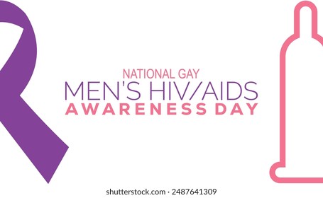 NATIONAL GAY MEN’S HIV AIDS AWARENESS DAY is observed every year on September. banner design template Vector illustration background design.