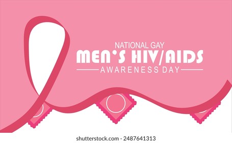 NATIONAL GAY MEN’S HIV AIDS AWARENESS DAY is observed every year on September. banner design template Vector illustration background design.