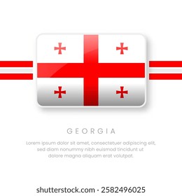 National Georgia Flag. Vector Georgia Button Flag. Realistic National Flag Design and Vector Template.