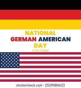 DIA NACIONAL ALEMÃO-AMERICANO. Nos Estados Unidos, em 6 de outubro, o Dia Nacional Alemão-Americano celebra a herança alemã reivindicada por milhões de americanos. Cartaz, cartão, design de banner. Vetor eps 10