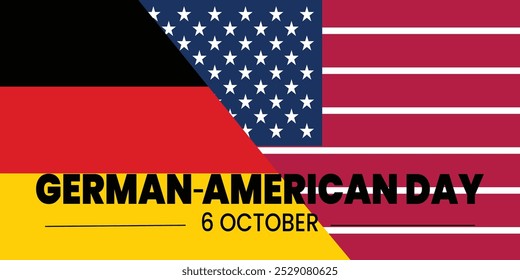 DIA NACIONAL ALEMÃO-AMERICANO. Nos Estados Unidos, em 6 de outubro, o Dia Nacional Alemão-Americano celebra a herança alemã reivindicada por milhões de americanos. Cartaz, cartão, design de banner. Vetor eps 10