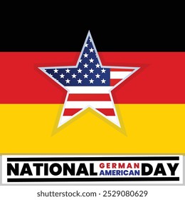 DIA NACIONAL ALEMÃO-AMERICANO. Nos Estados Unidos, em 6 de outubro, o Dia Nacional Alemão-Americano celebra a herança alemã reivindicada por milhões de americanos. Cartaz, cartão, design de banner. Vetor eps 10