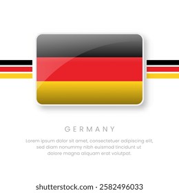 National Germany Flag.Vector Germany Button Flag. Realistic National Flag Design and Vector Template.