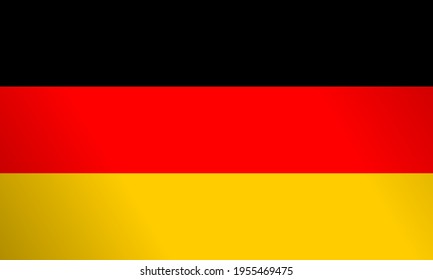 Landesflagge, korrekte Größe, Proportionen und Farben. Vektorgrafik. Bundesrepublik Deutschland (Deutschland). Tricolor mit drei gleich großen horizontalen Bändern in Schwarz, Rot und Gold