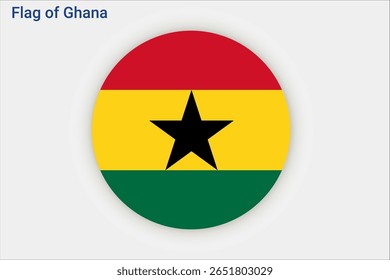 Bandeira nacional do Gana. Bandeira de Gana. África. Ilustração em 3D.