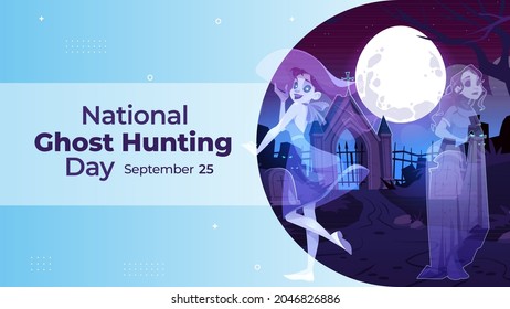 national ghost hunting day on September 25 business brochure flyer banner design horizontal template vector, cover presentation abstract, modern publication poster and flag-banner.