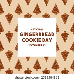 National Gingerbread Cookie Day. November 21. Seamless pattern. Eps 10.