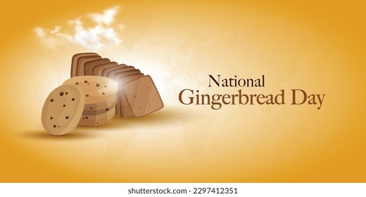 national gingerbread day. gingerbread day concept. Bread slice vector illustration.