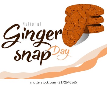 Ilustración del Día Nacional del Gingersnap. Icono de galletas de ajuste de jengibre con bits. Afiche del Día de Gingersnap, 1 de julio. Día importante. Ginger Snap.